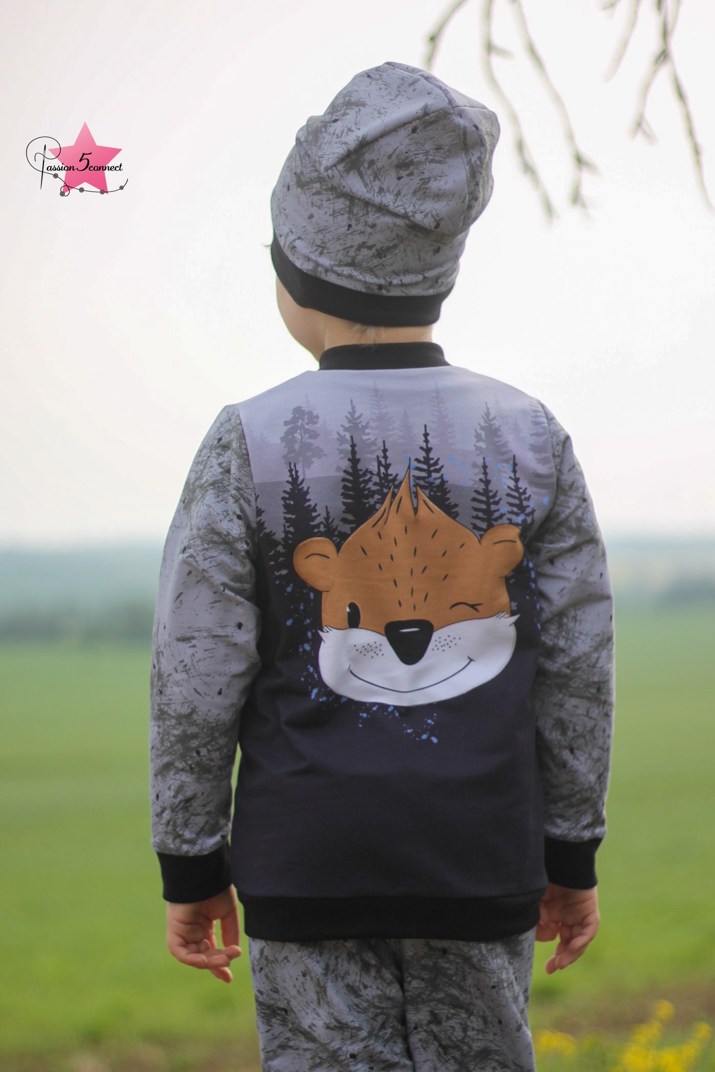 Bio-Sommersweat Limited Edition Waldfreunde Otti Otter grau - Rapport ca. 60-65cm lang