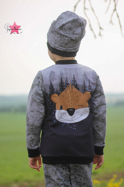 Bio-Sommersweat Limited Edition Waldfreunde Otti Otter grau - Rapport ca. 60-65cm lang