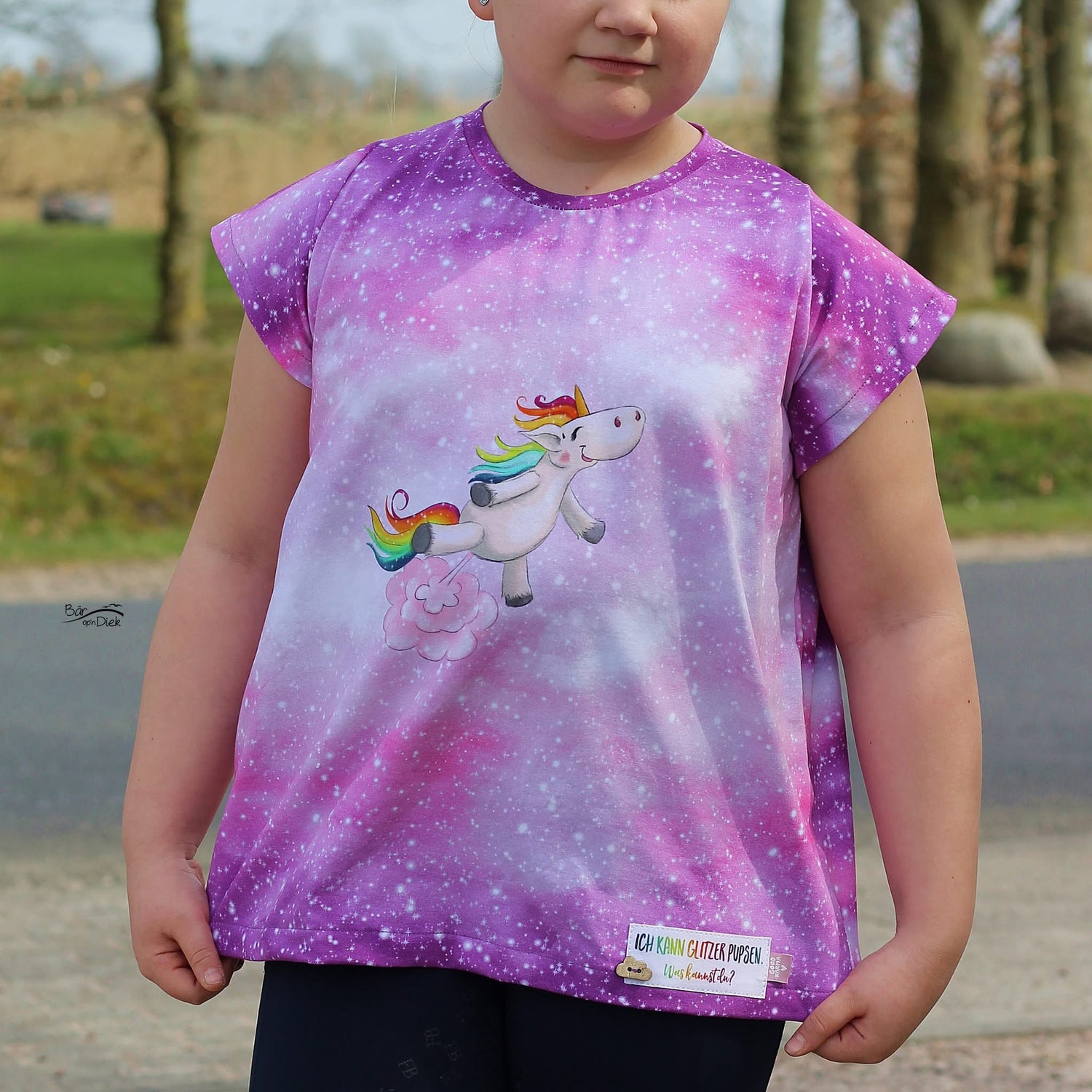 Bio-Jersey Glitzereinhorn blush 