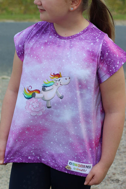 Bio-Jersey Glitzereinhorn blush 