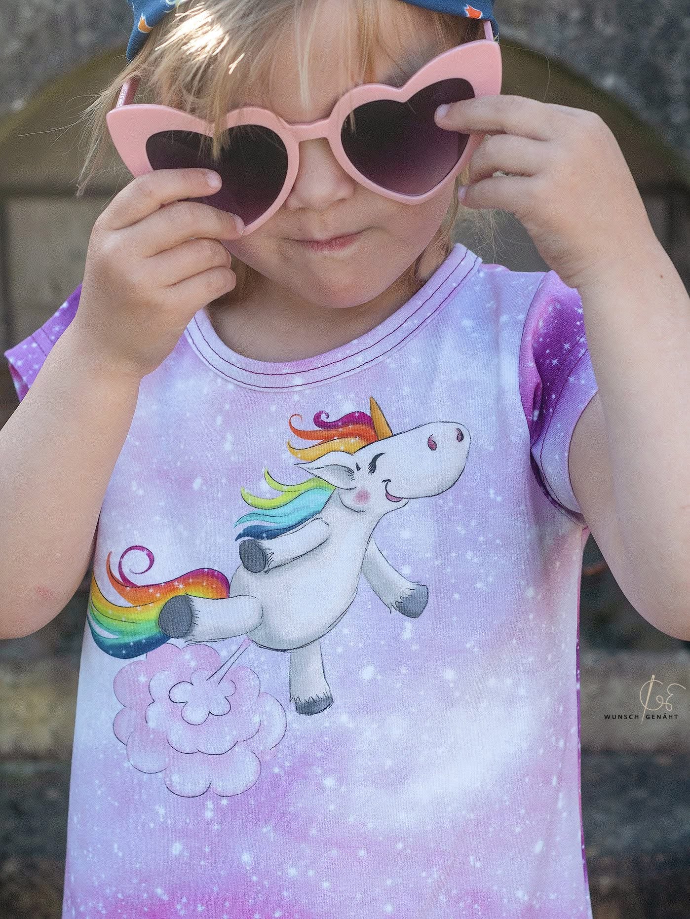 Bio-Jersey Glitzereinhorn blush 