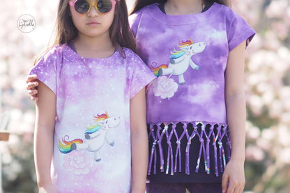 Bio-Jersey Glitzereinhorn blush 