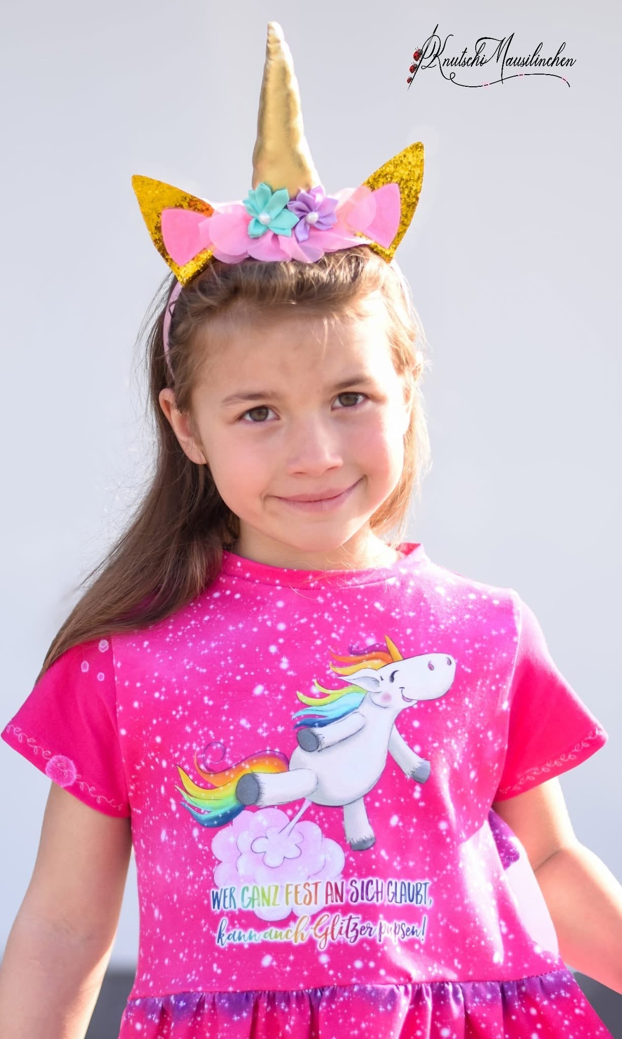 Bio-Jersey Glitzereinhorn pink 