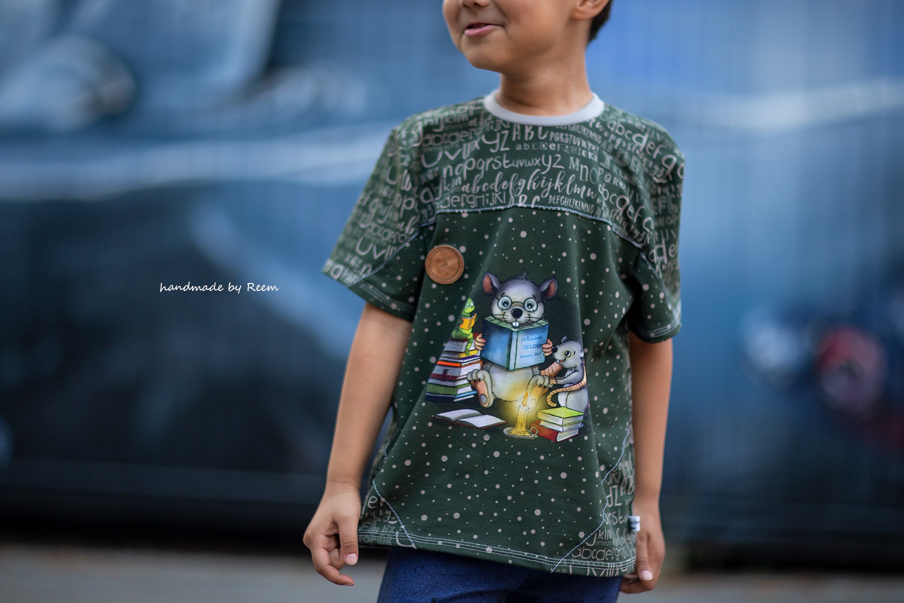 Bio-Jersey Leseratte dunkelolive 