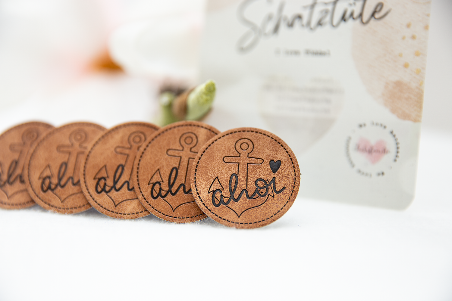 1 Schatztüte Ahoi-Labels Anker rund (enthält 5 Labels)