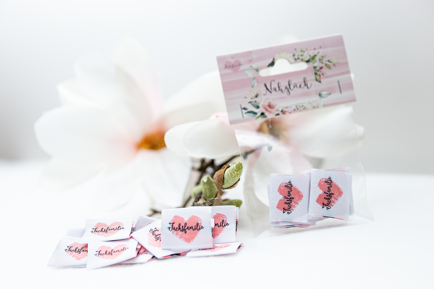 1 Tütchen Fuchsfamilie-Weblabels (enthält 10 Labels)