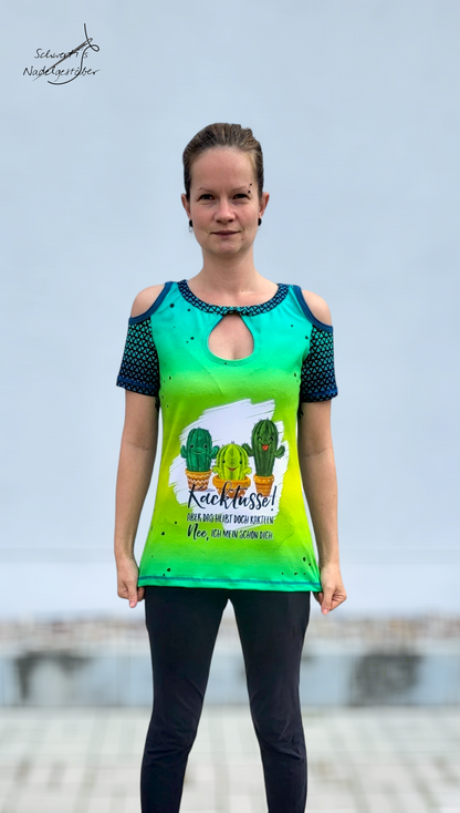 Bio-Jersey Kakteen "Kacktusse" grünblau 