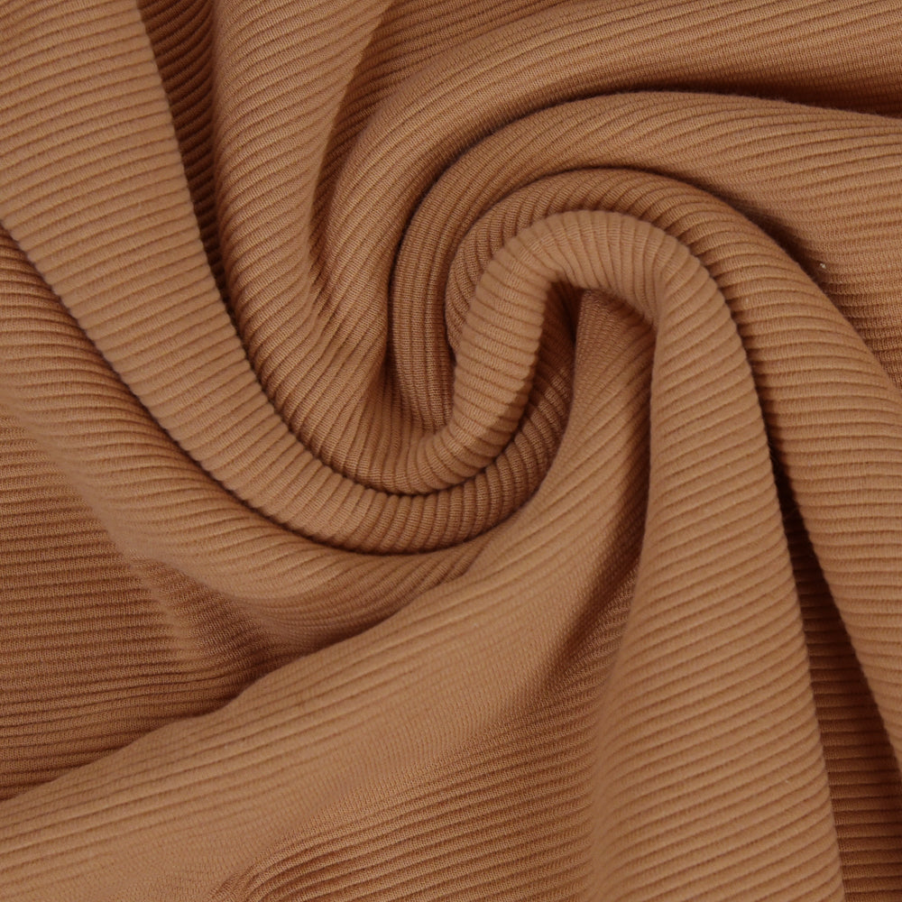 0,5m Ökotex 100 - Ripp-Jersey caramel