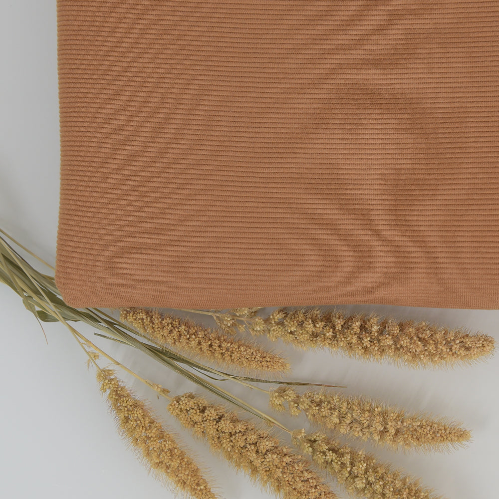 0,5m Ökotex 100 - Ripp-Jersey caramel