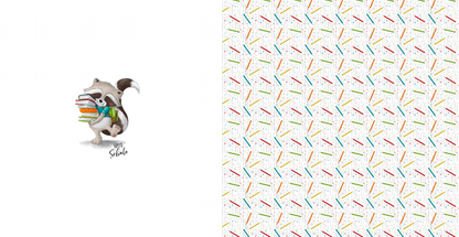 0,5m Bio-Canvas Charlie "Hallo Schule" weiß – Rapport ca. 60-65cm lang