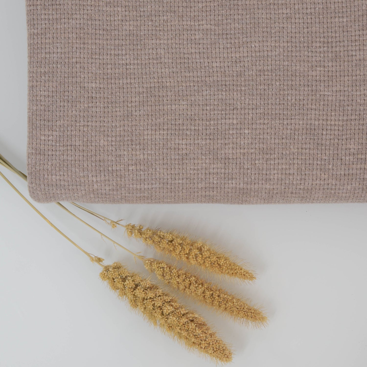 0,5m Ökotex 100 - Waffel-Jersey beige melange