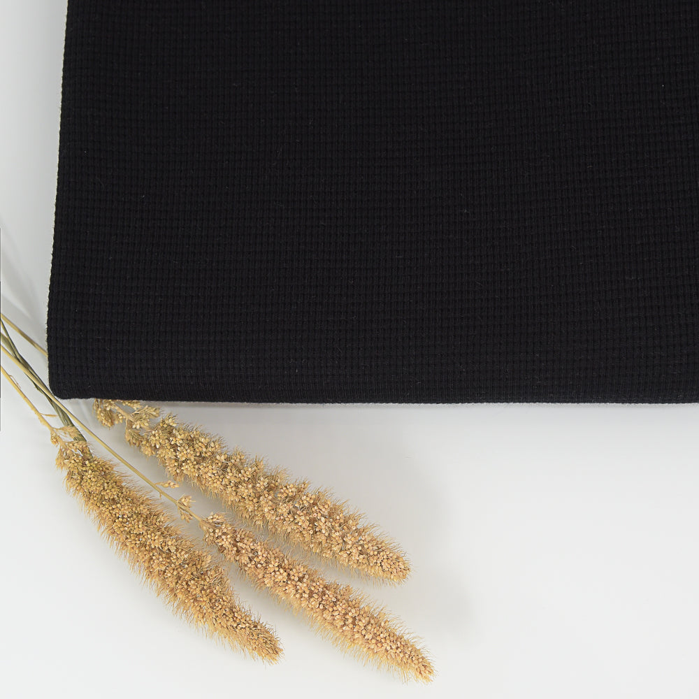 0,5m Ökotex 100 - Waffel-Jersey black