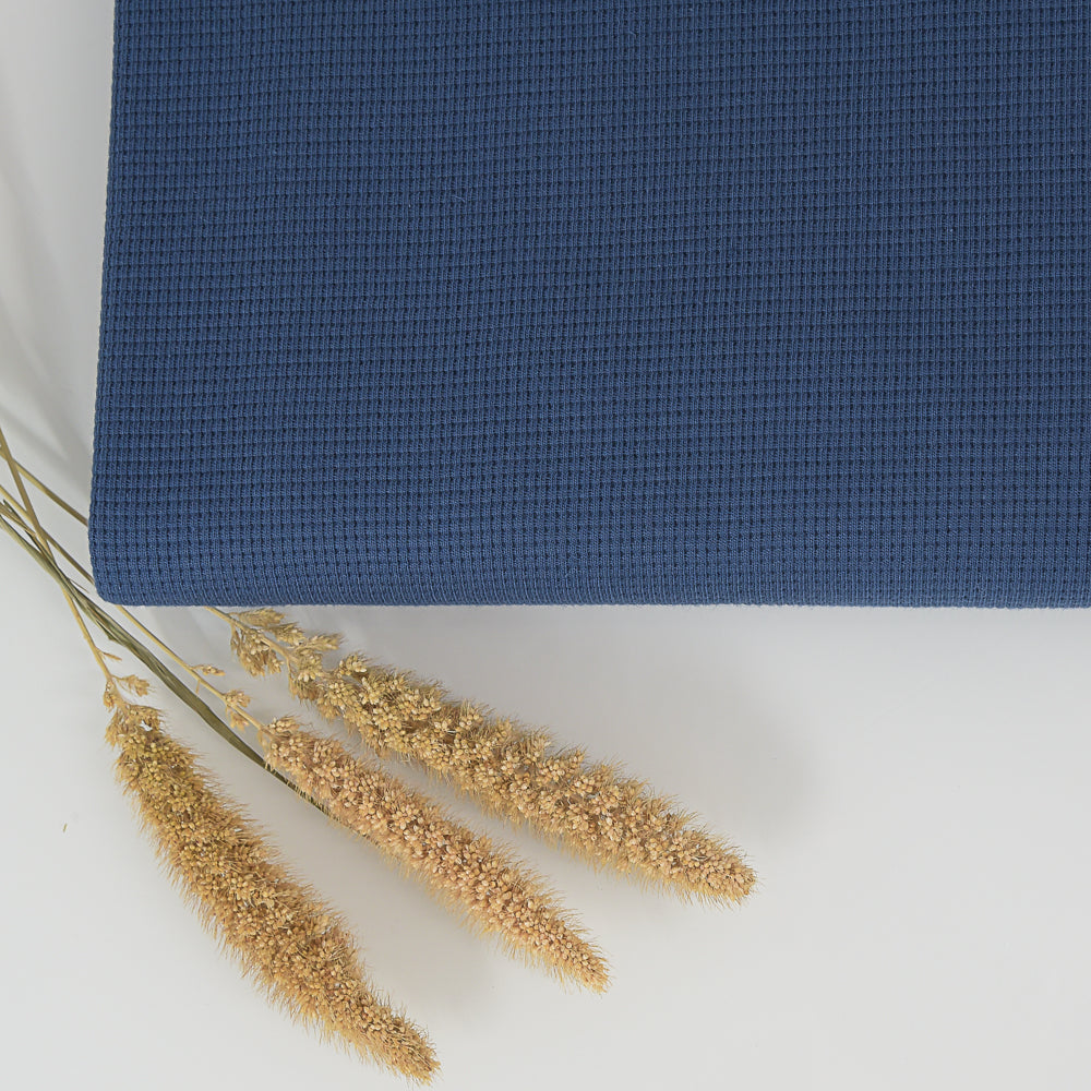 0,5m Ökotex 100 - Waffel-Jersey blue