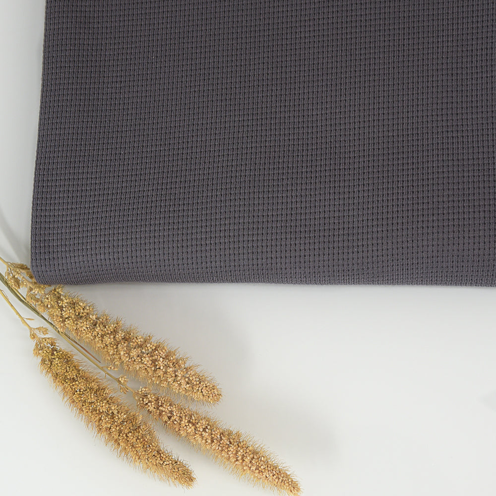 0,5m Ökotex 100 - Waffel-Jersey dark grey