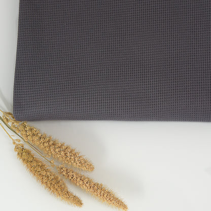 0,5m Ökotex 100 - Waffel-Jersey dark grey