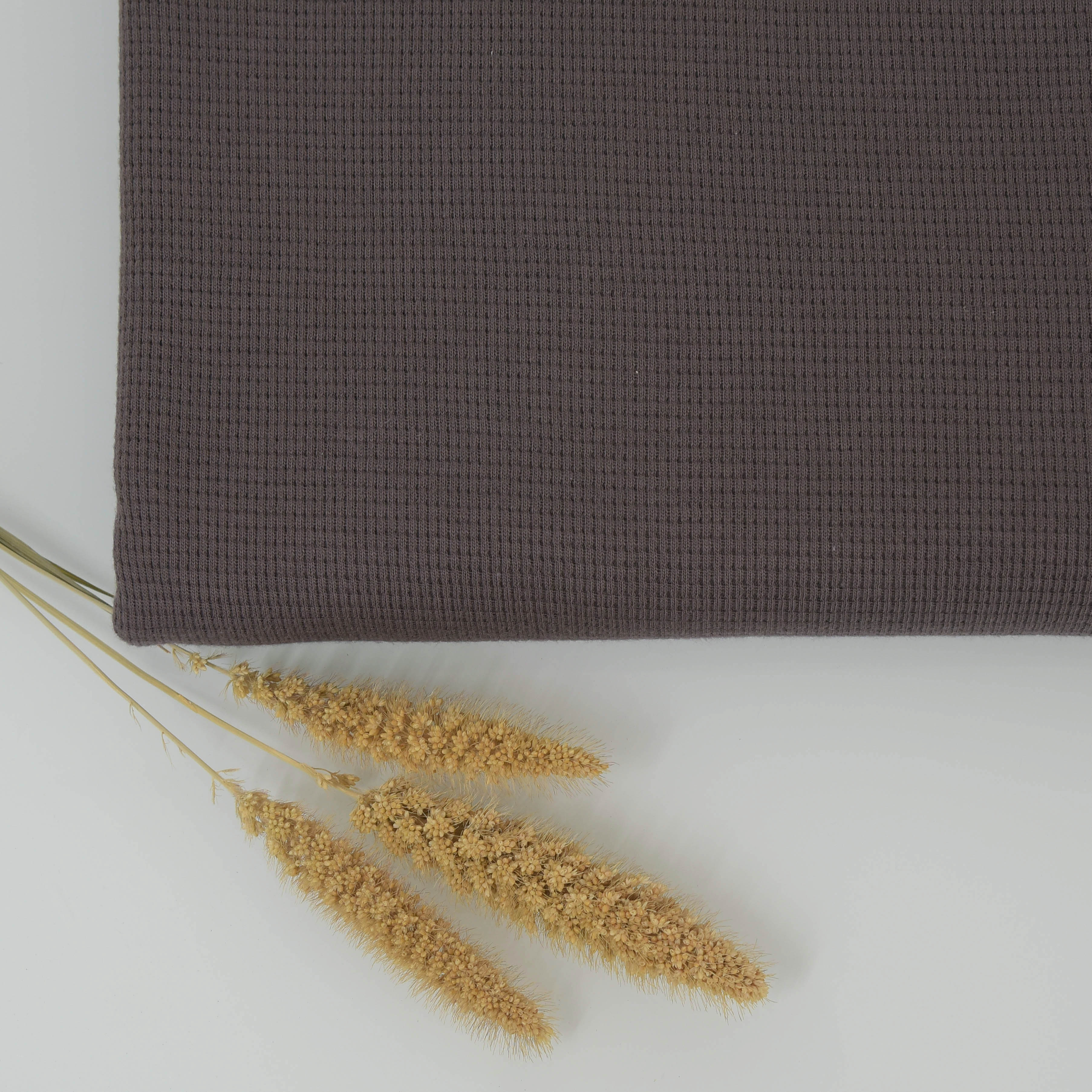 0,5m Ökotex 100 - Waffel-Jersey dusty brown