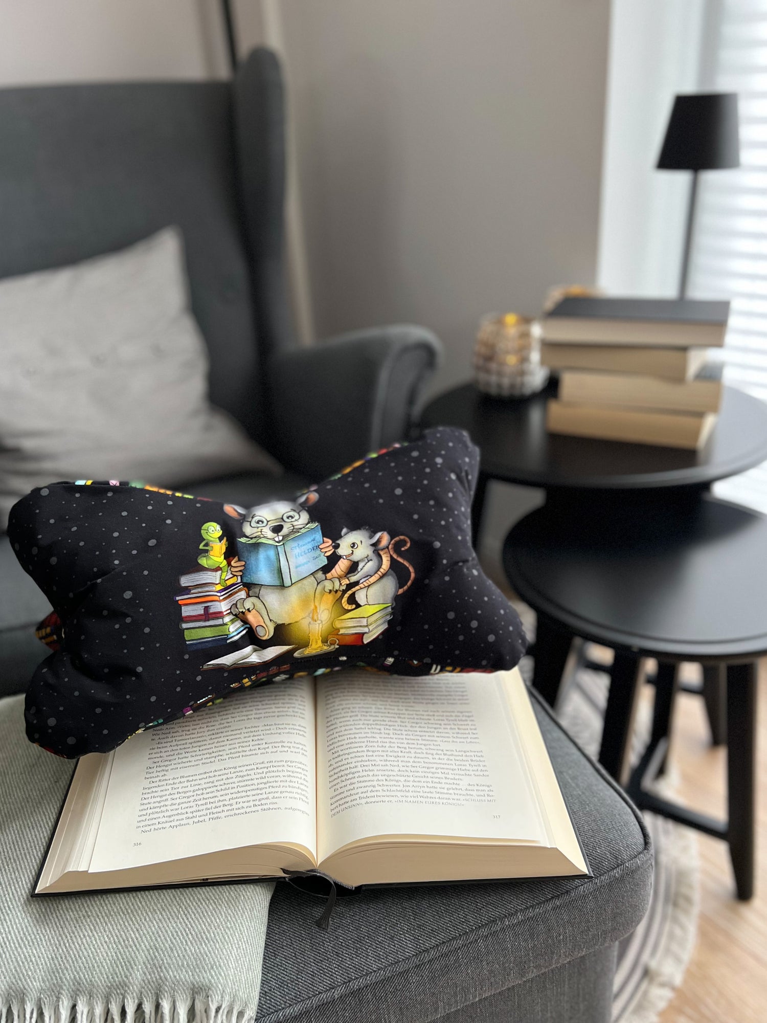 Bio-Jersey Leseratte schwarz 