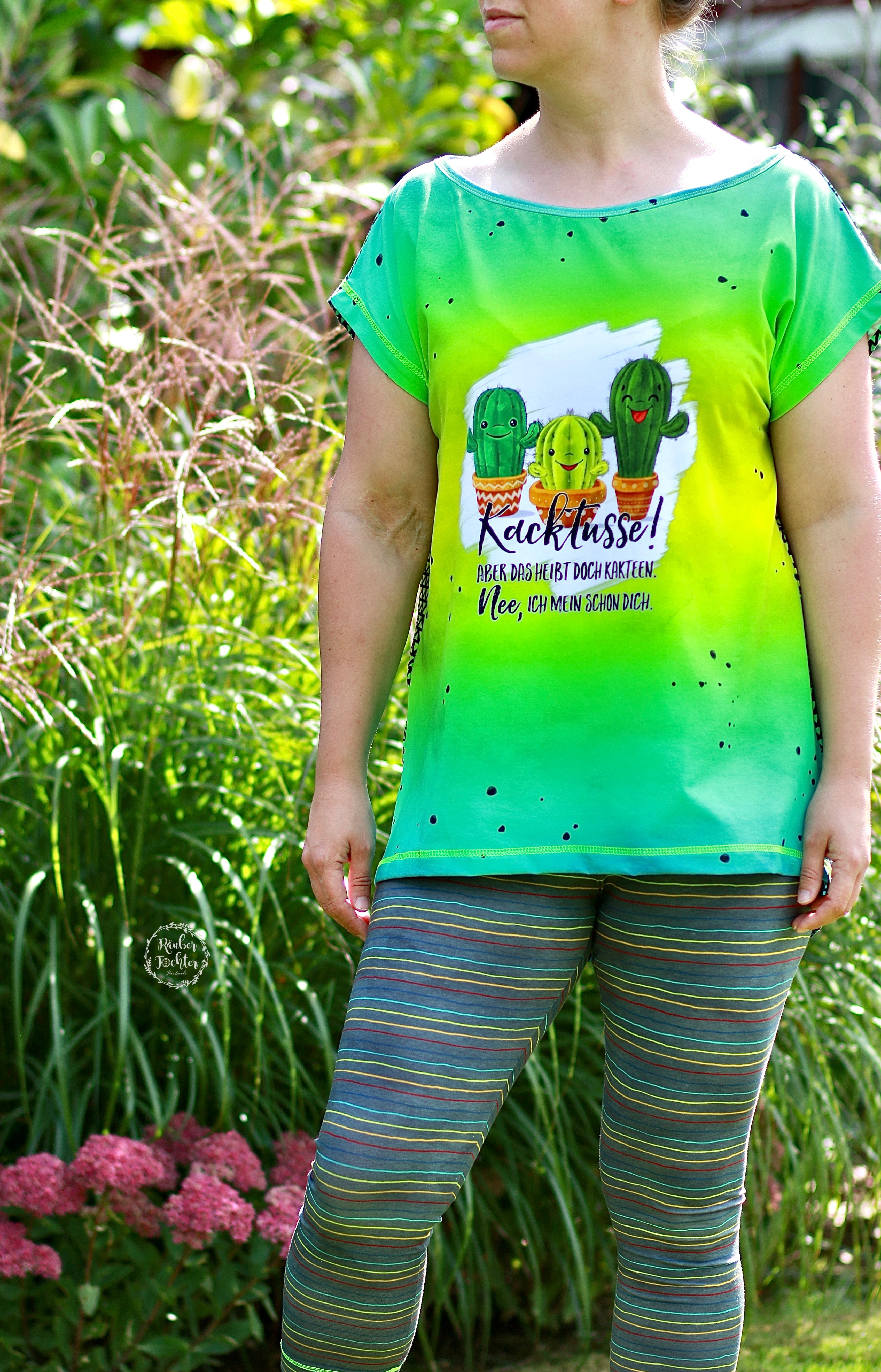 Bio-Jersey Kakteen "Kacktusse" grünblau 