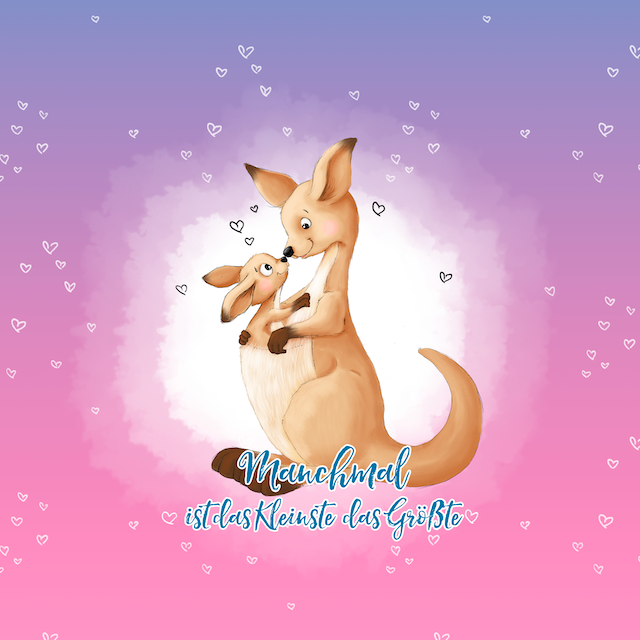 Bio-Sommersweat Känguru pinkblue 