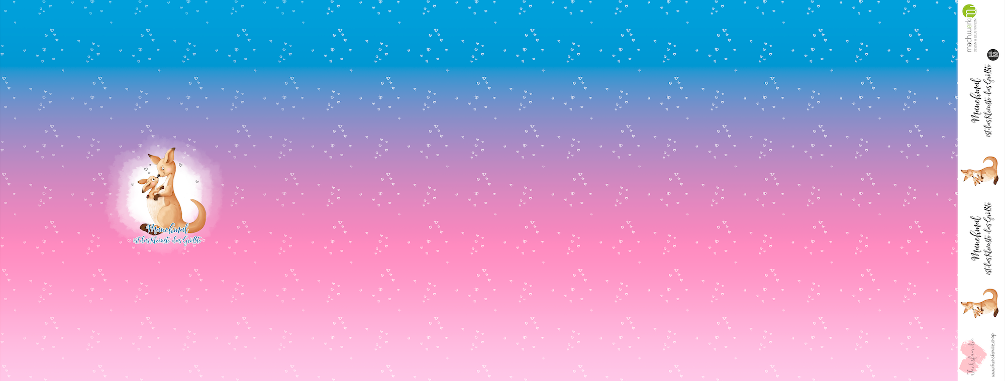 Bio-Sommersweat Känguru pinkblue 