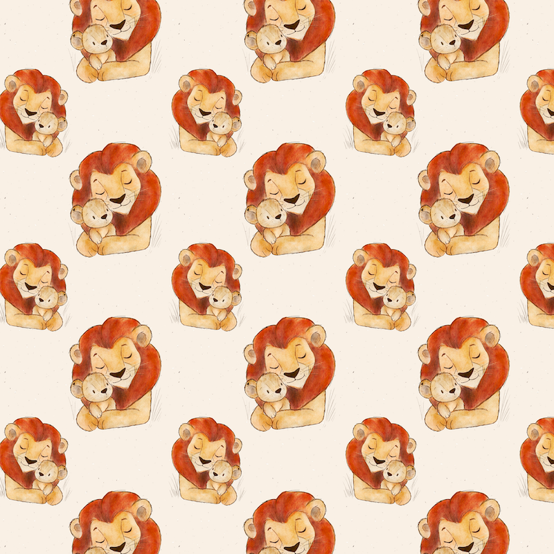 0,5m Bio-Sommersweat Löwenmama AOP