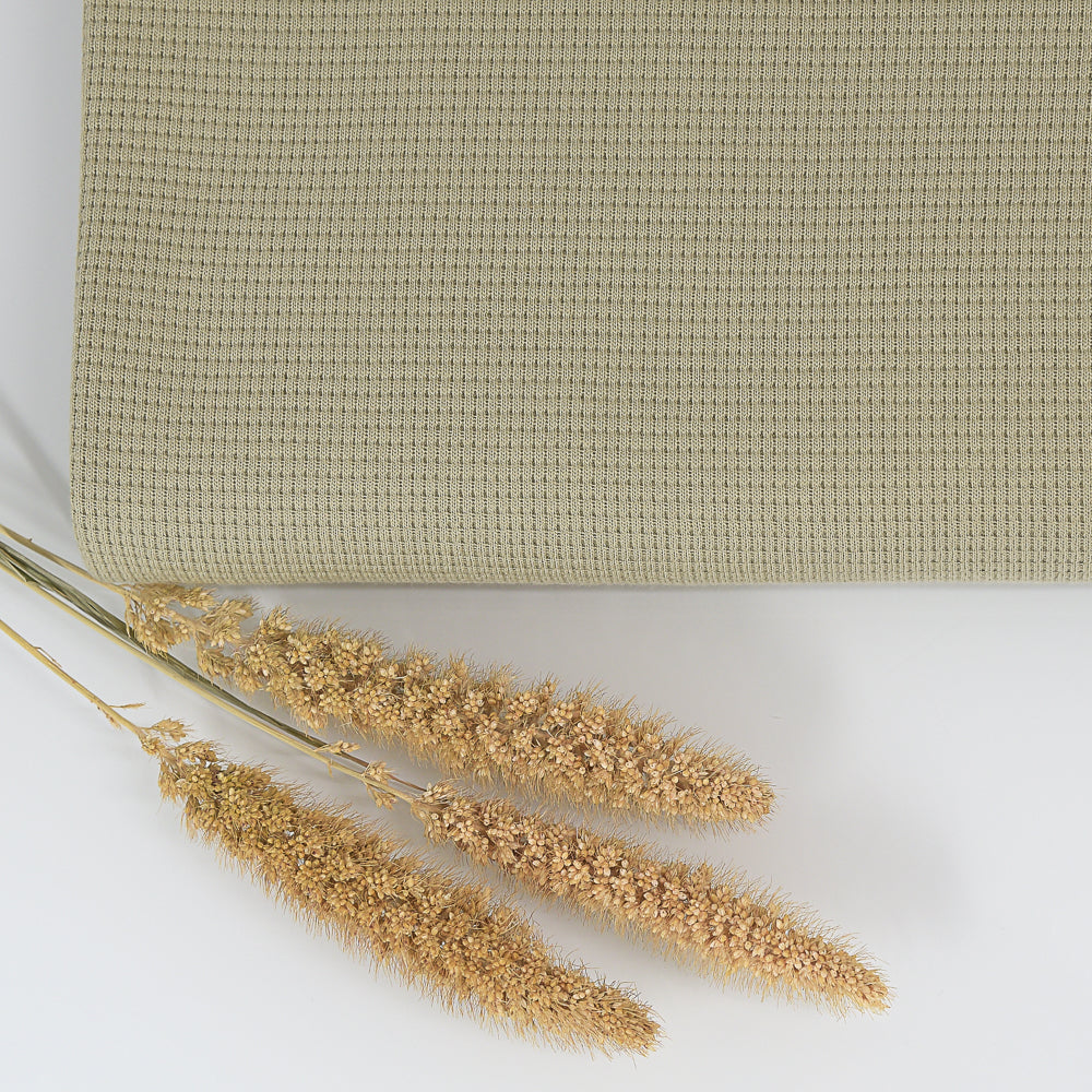 0,5m Ökotex 100 - Waffel-Jersey mud