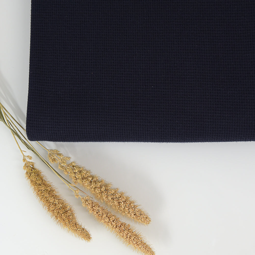 0,5m Ökotex 100 - Waffel-Jersey navy