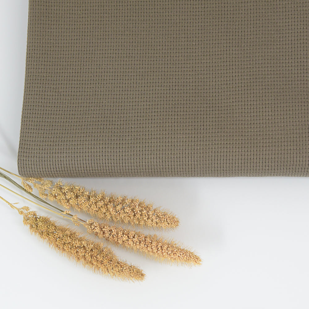 0,5m Ökotex 100 - Waffel-Jersey olive