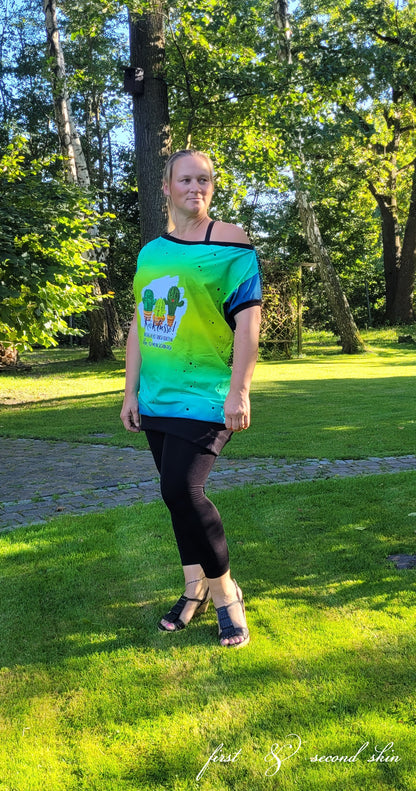Bio-Jersey Kakteen "Kacktusse" grünblau 