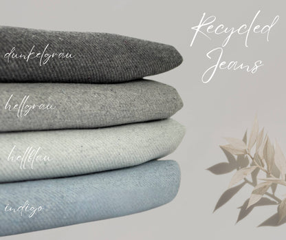 0,5m Recycled Jeans hellblau, fast weißblau