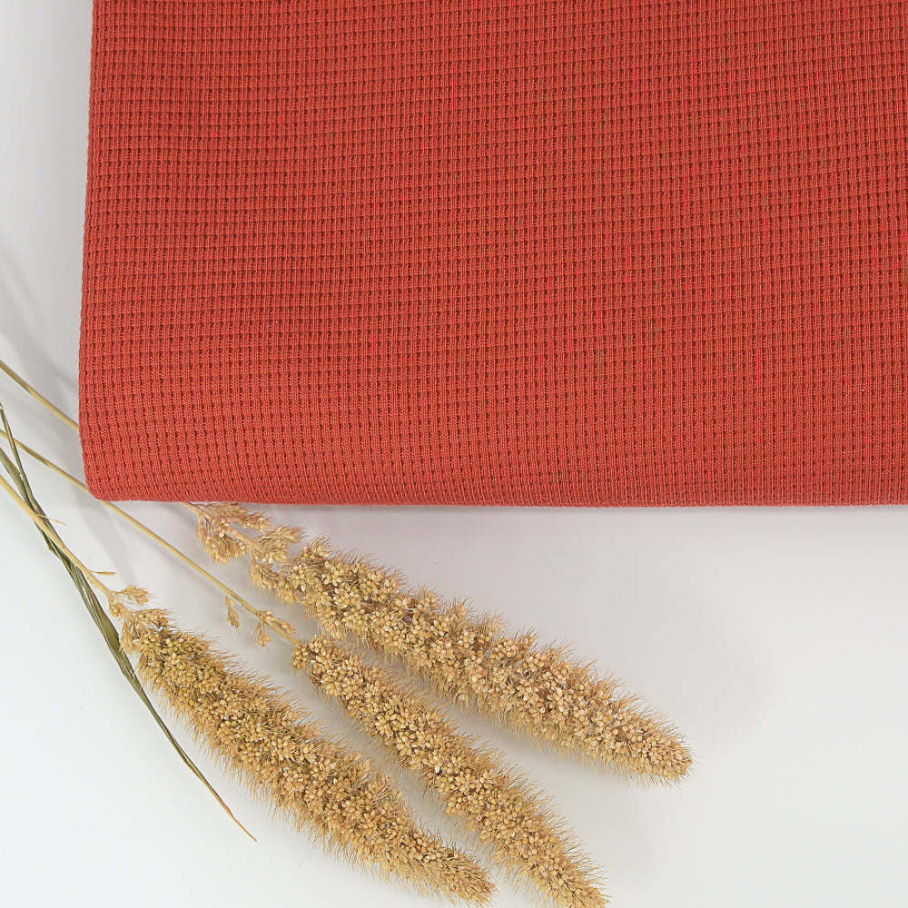 0,5m Ökotex 100 - Waffel-Jersey red pepper