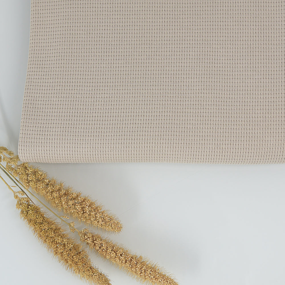 0,5m Ökotex 100 - Waffel-Jersey sand