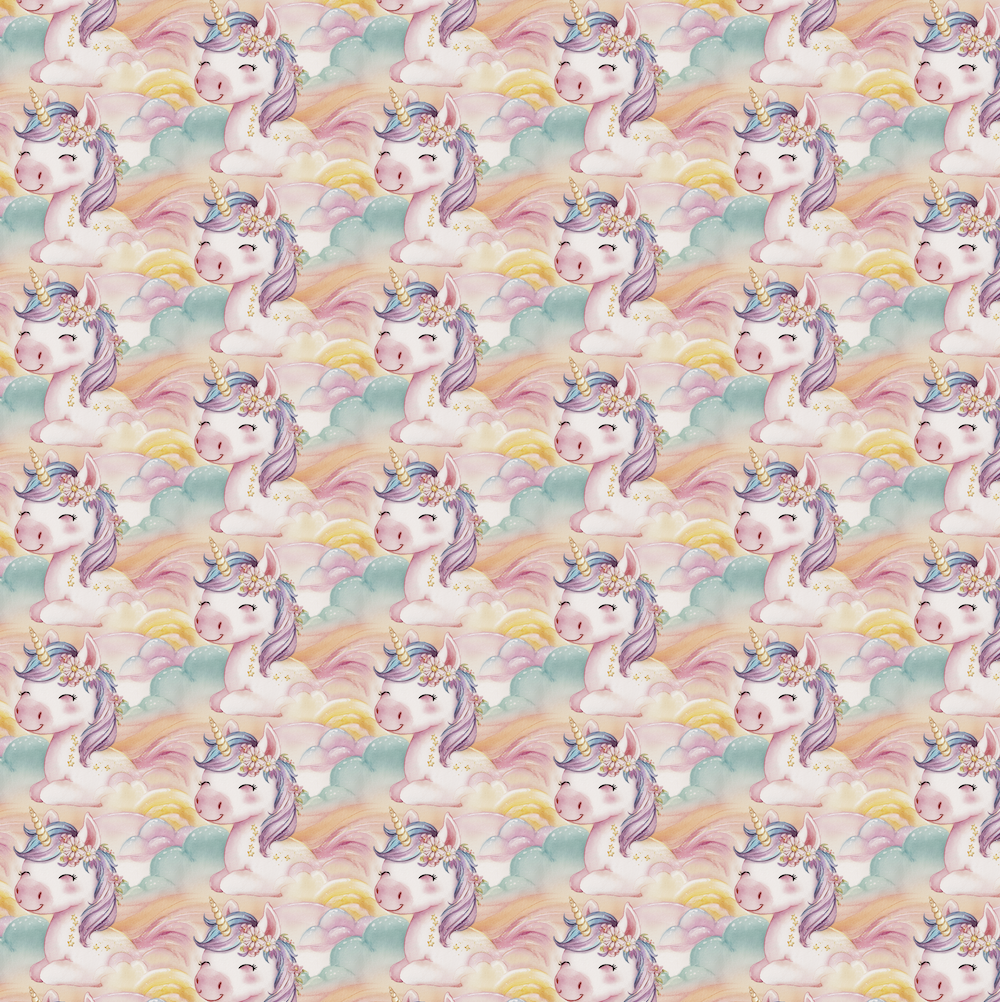 0,5m Bio-Sommersweat Unicorn Dreams AOP