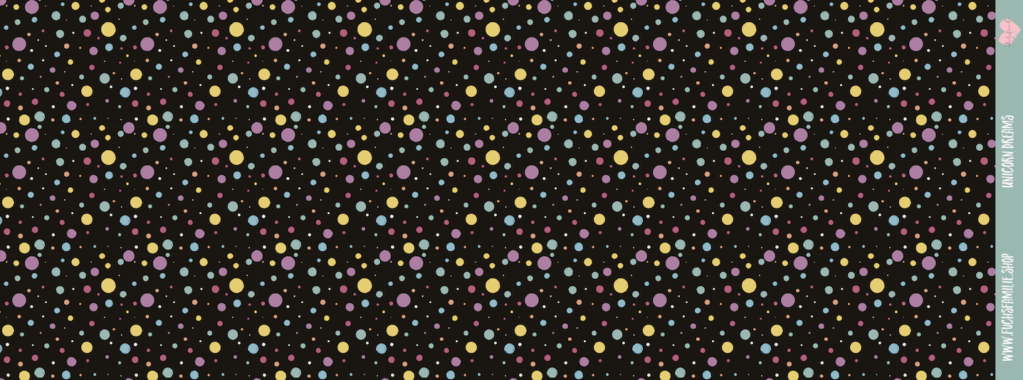 0,5m Bio-Sommersweat Unicorn Dreams Kombi Punkte dunkel