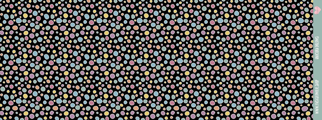 0,5m Bio-Sommersweat Unicorn Dreams Kombi Kreise dunkel