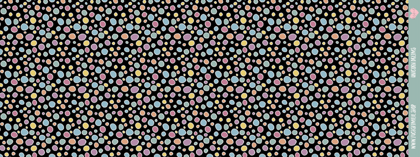 0,5m Bio-Sommersweat Unicorn Dreams Kombi Kreise dunkel