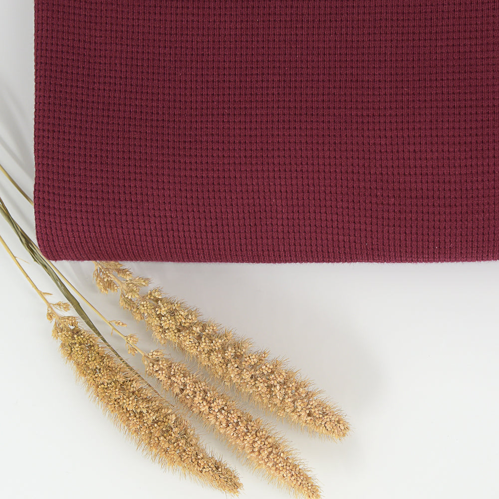 0,5m Ökotex 100 - Waffel-Jersey wine